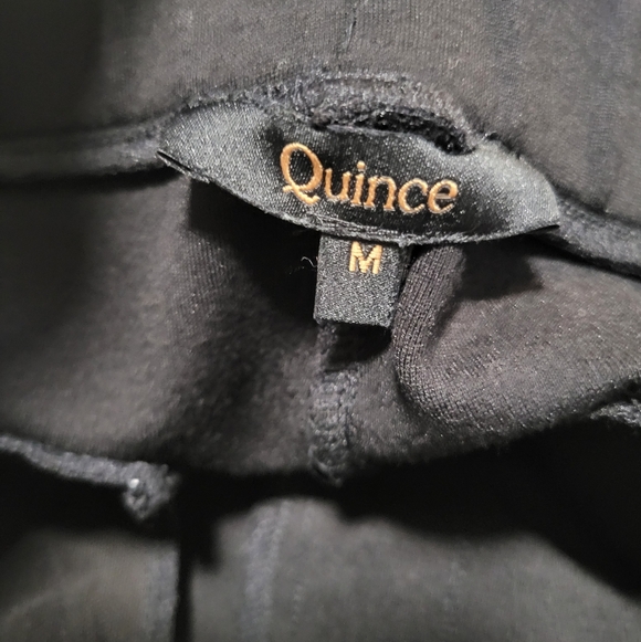 Quince Black Ultra Strech Ponte Straight Leg 4 Pcoket Business Casual Pants M - Picture 3 of 7